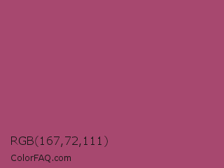 RGB 167,72,111 Color Image
