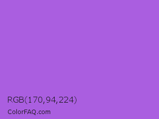 RGB 170,94,224 Color Image