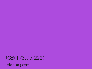 RGB 173,75,222 Color Image