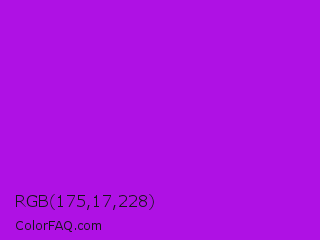 RGB 175,17,228 Color Image