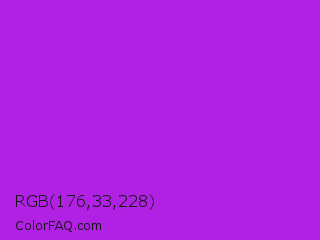 RGB 176,33,228 Color Image