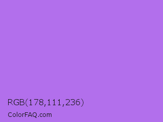 RGB 178,111,236 Color Image