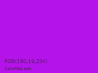 RGB 180,19,234 Color Image