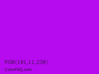 RGB 181,11,238 Color Image