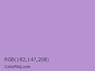 RGB 182,147,208 Color Image