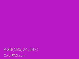 RGB 185,24,197 Color Image