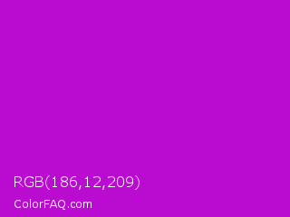RGB 186,12,209 Color Image