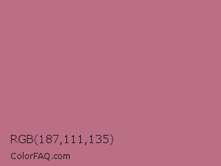 RGB 187,111,135 Color Image