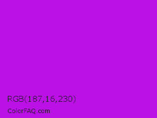 RGB 187,16,230 Color Image