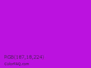 RGB 187,18,224 Color Image
