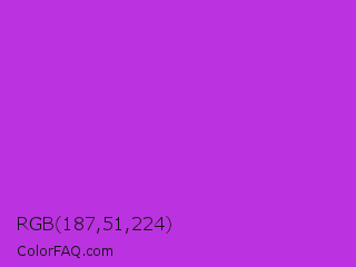 RGB 187,51,224 Color Image
