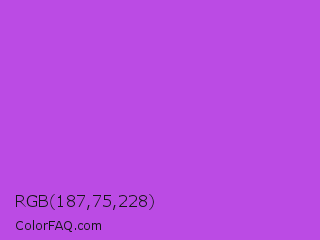 RGB 187,75,228 Color Image