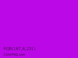 RGB 187,8,231 Color Image