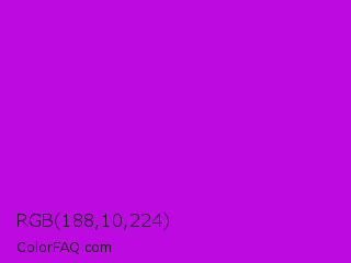 RGB 188,10,224 Color Image