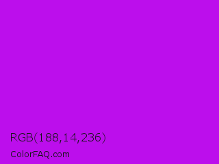 RGB 188,14,236 Color Image