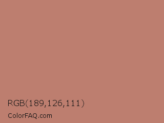 RGB 189,126,111 Color Image