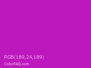 RGB 189,24,189 Color Image