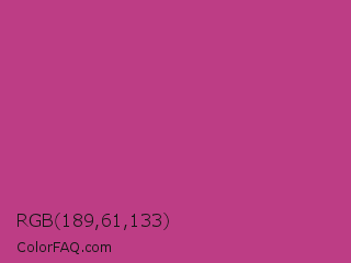 RGB 189,61,133 Color Image