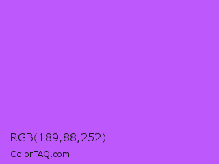RGB 189,88,252 Color Image