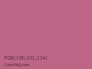 RGB 190,101,134 Color Image