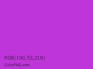 RGB 190,53,218 Color Image