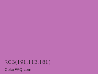 RGB 191,113,181 Color Image