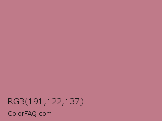 RGB 191,122,137 Color Image