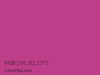 RGB 191,62,137 Color Image