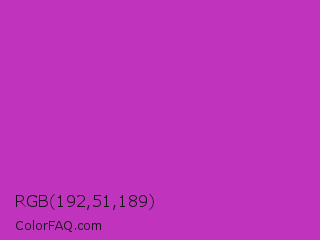 RGB 192,51,189 Color Image