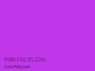 RGB 192,55,234 Color Image