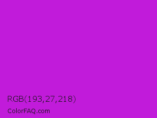 RGB 193,27,218 Color Image