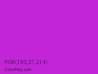 RGB 193,37,214 Color Image