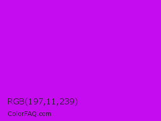 RGB 197,11,239 Color Image