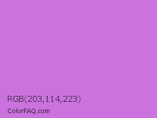 RGB 203,114,223 Color Image