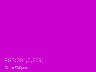 RGB 204,0,209 Color Image