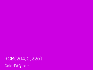 RGB 204,0,226 Color Image