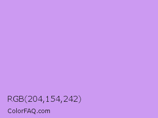 RGB 204,154,242 Color Image
