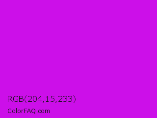 RGB 204,15,233 Color Image