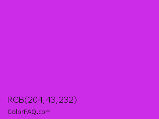 RGB 204,43,232 Color Image