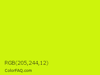 RGB 205,244,12 Color Image