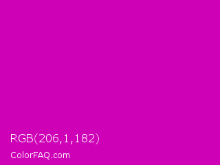 RGB 206,1,182 Color Image