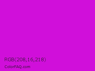 RGB 208,16,218 Color Image