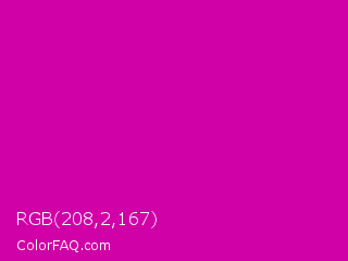 RGB 208,2,167 Color Image
