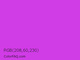 RGB 208,60,230 Color Image