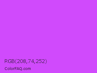 RGB 208,74,252 Color Image