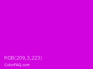 RGB 209,3,223 Color Image