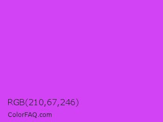 RGB 210,67,246 Color Image