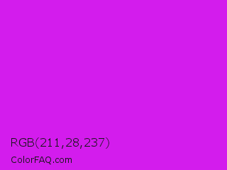 RGB 211,28,237 Color Image