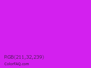 RGB 211,32,239 Color Image