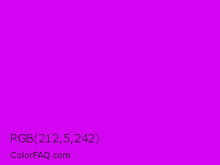 RGB 212,5,242 Color Image